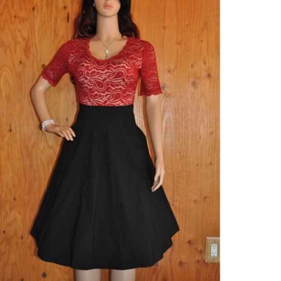 Dress Women's Retro Vintage lace short sleeve Rockabilly Classy 50's style - Picture 2 of 6